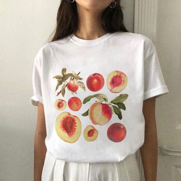 Tops - Peach T-shirt, Vintage Y2k 2000's T-shirt, 90s Style Clothing, Y2K Clothing